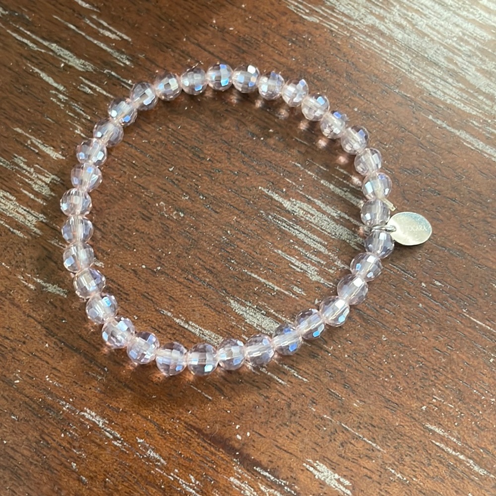 Tocara light pink clear beaded stretch bracelet